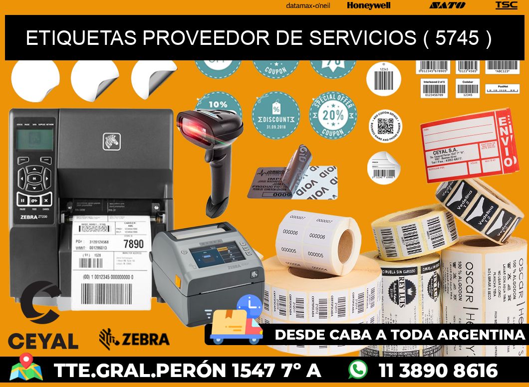 ETIQUETAS PROVEEDOR DE SERVICIOS ( 5745 )