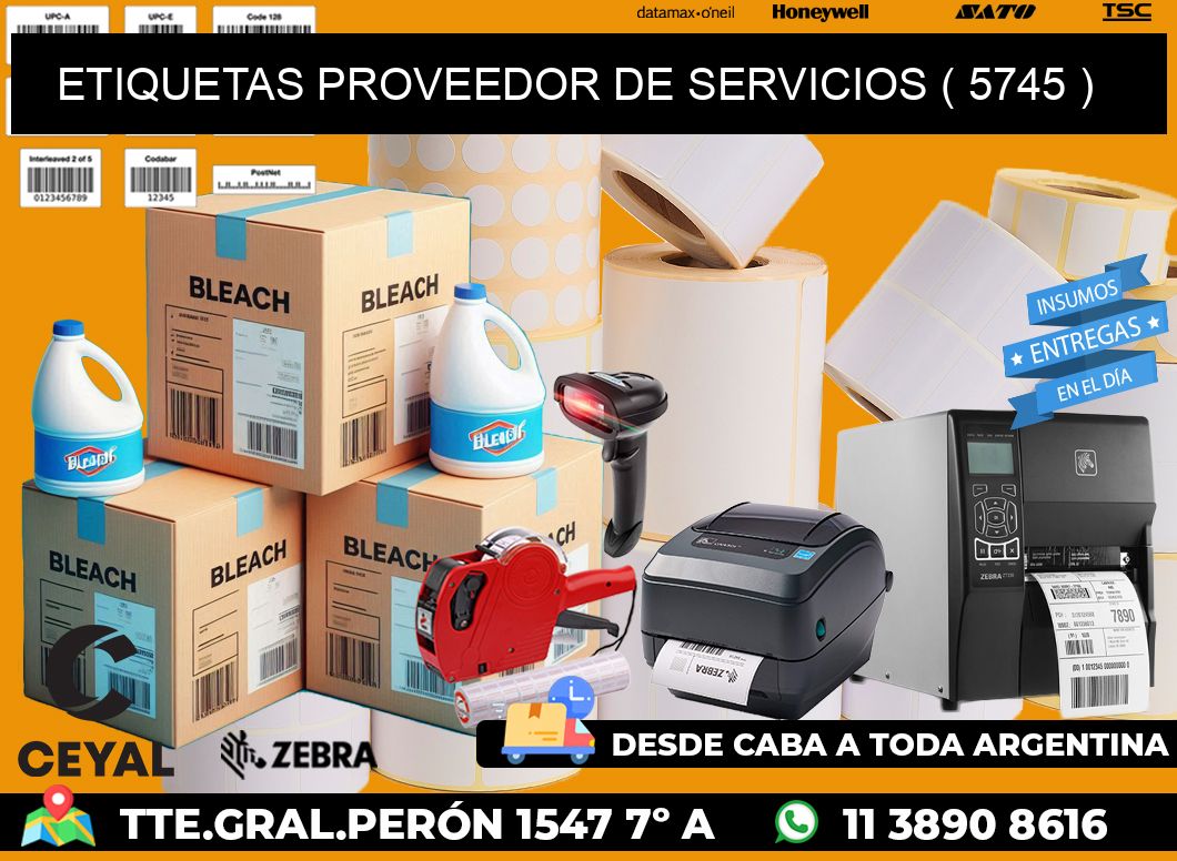 ETIQUETAS PROVEEDOR DE SERVICIOS ( 5745 )