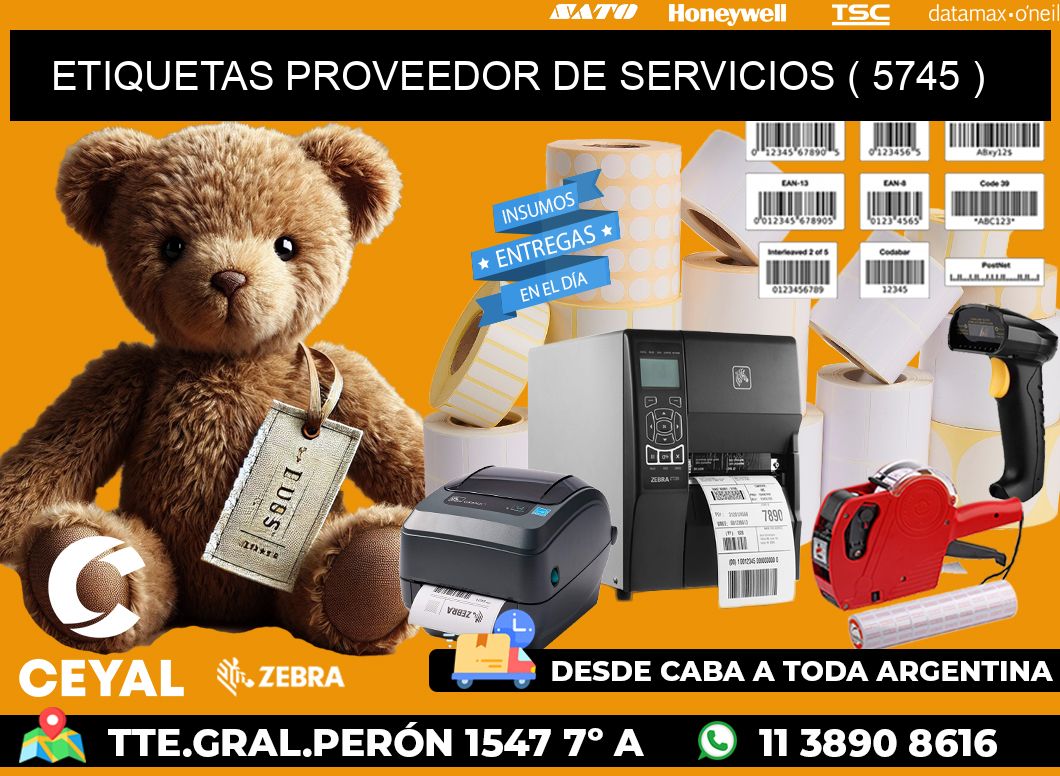 ETIQUETAS PROVEEDOR DE SERVICIOS ( 5745 )