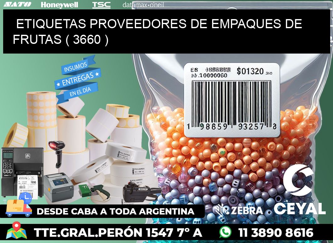 ETIQUETAS PROVEEDORES DE EMPAQUES DE FRUTAS ( 3660 )