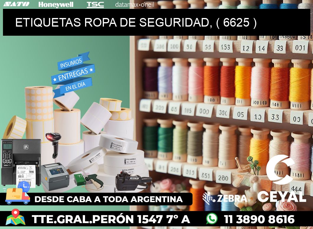 ETIQUETAS ROPA DE SEGURIDAD, ( 6625 )