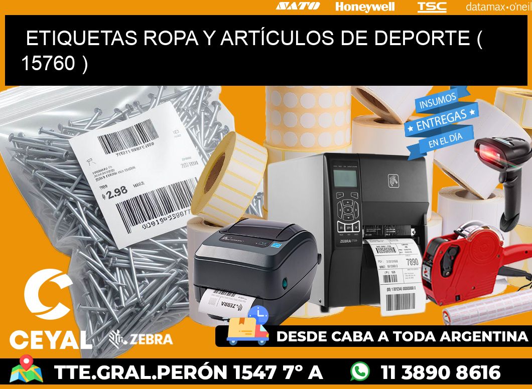 ETIQUETAS ROPA Y ARTÍCULOS DE DEPORTE ( 15760 )