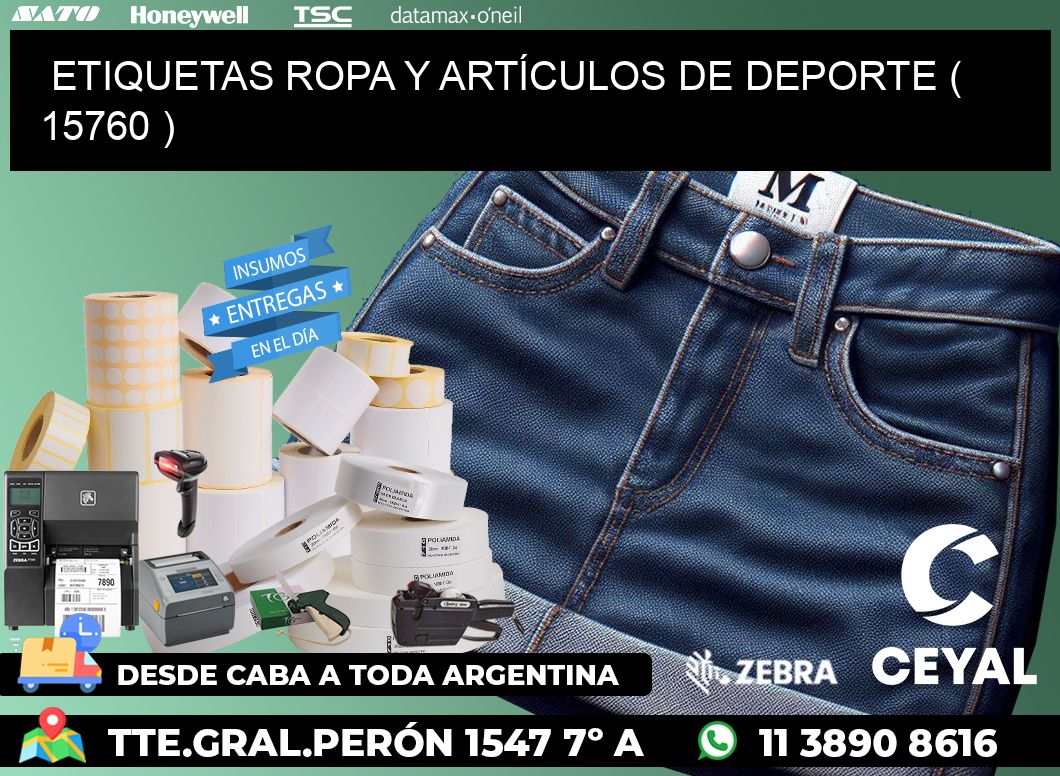 ETIQUETAS ROPA Y ARTÍCULOS DE DEPORTE ( 15760 )