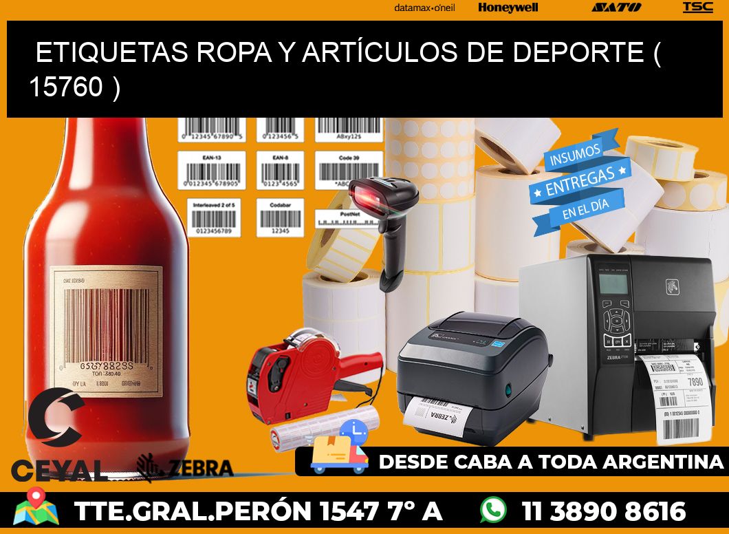 ETIQUETAS ROPA Y ARTÍCULOS DE DEPORTE ( 15760 )