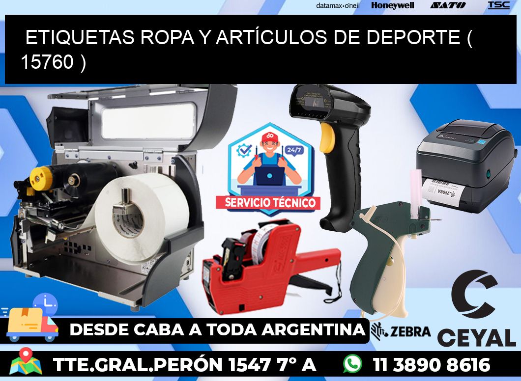 ETIQUETAS ROPA Y ARTÍCULOS DE DEPORTE ( 15760 )