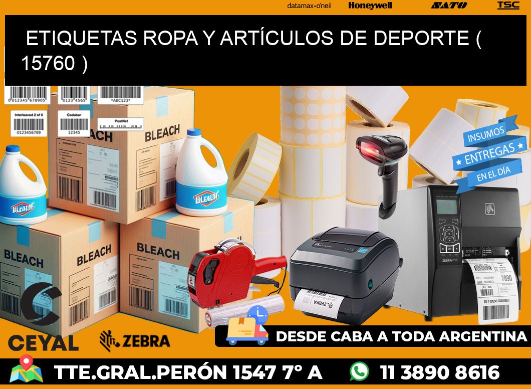 ETIQUETAS ROPA Y ARTÍCULOS DE DEPORTE ( 15760 )