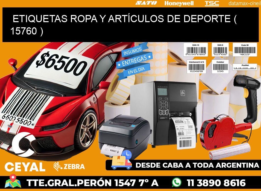 ETIQUETAS ROPA Y ARTÍCULOS DE DEPORTE ( 15760 )