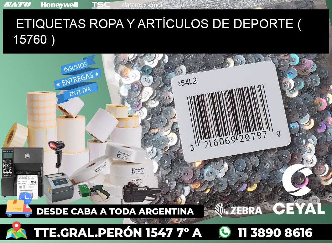 ETIQUETAS ROPA Y ARTÍCULOS DE DEPORTE ( 15760 )