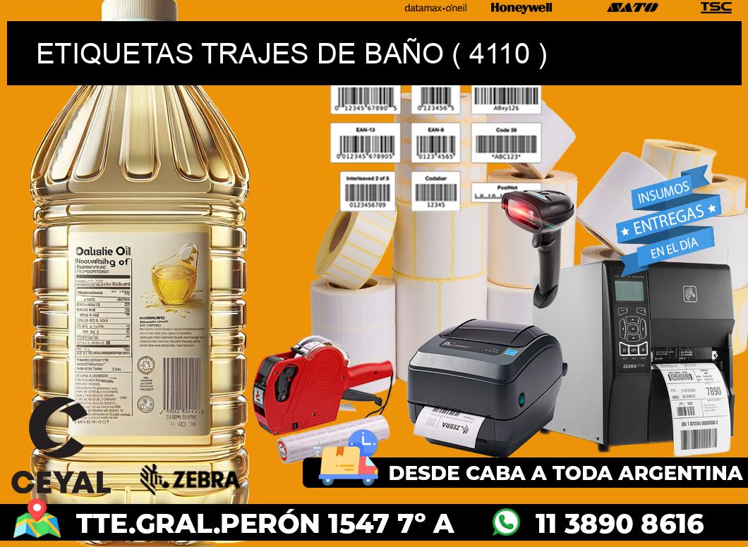 ETIQUETAS TRAJES DE BAÑO ( 4110 )