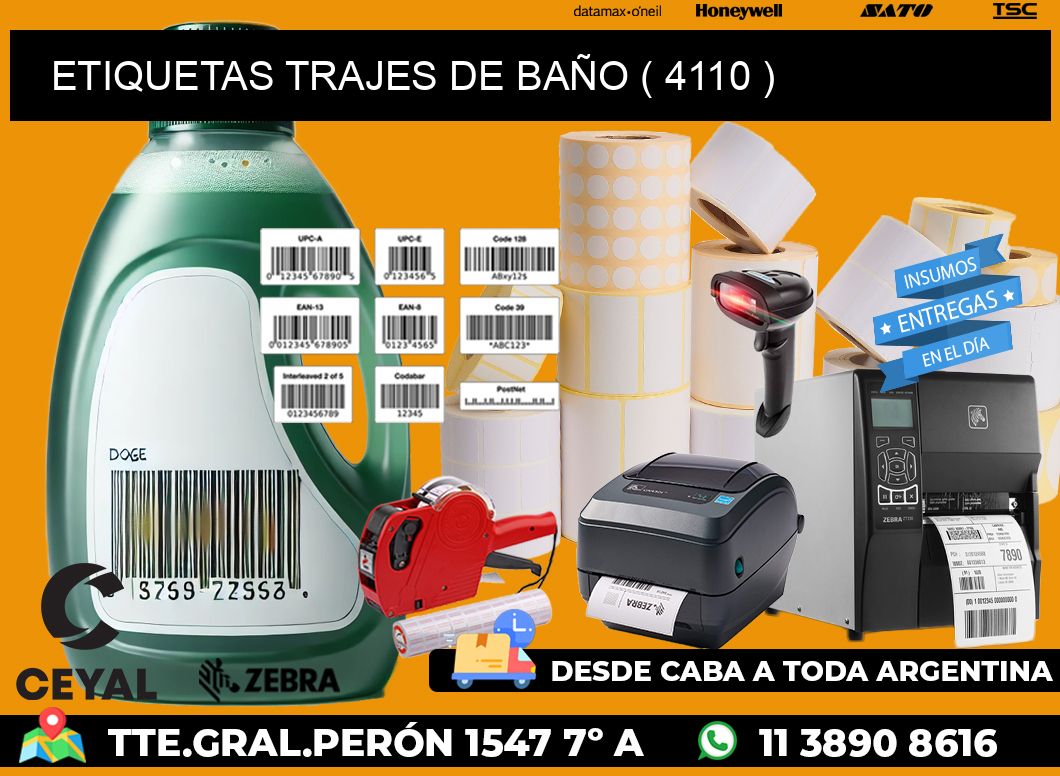 ETIQUETAS TRAJES DE BAÑO ( 4110 )