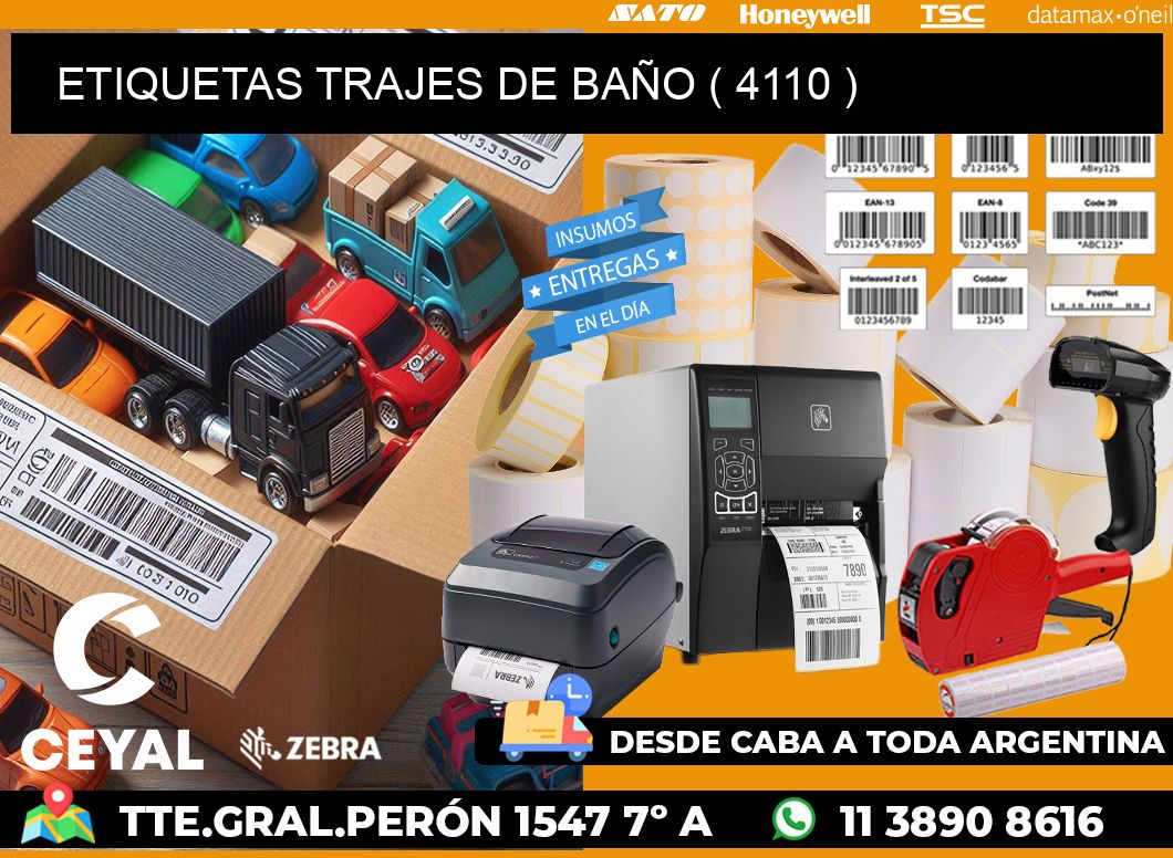 ETIQUETAS TRAJES DE BAÑO ( 4110 )