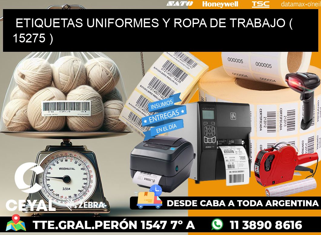 ETIQUETAS UNIFORMES Y ROPA DE TRABAJO ( 15275 )