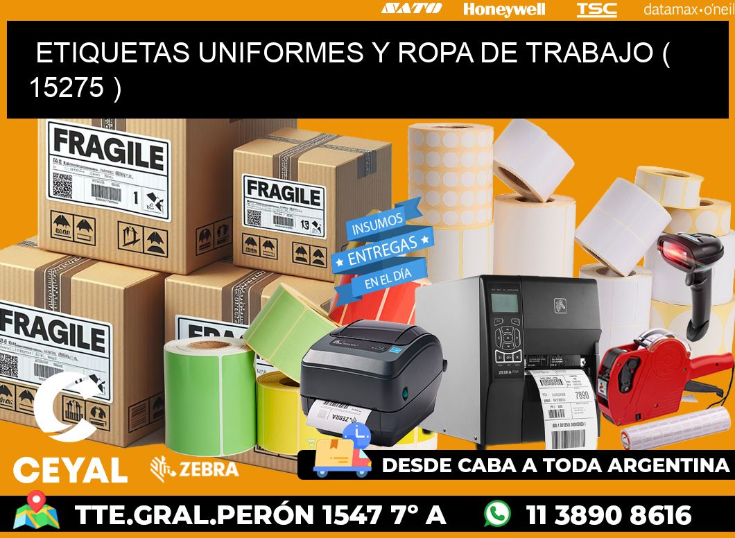 ETIQUETAS UNIFORMES Y ROPA DE TRABAJO ( 15275 )