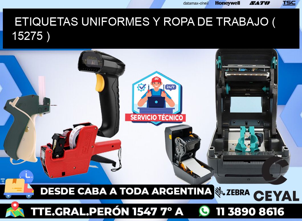 ETIQUETAS UNIFORMES Y ROPA DE TRABAJO ( 15275 )