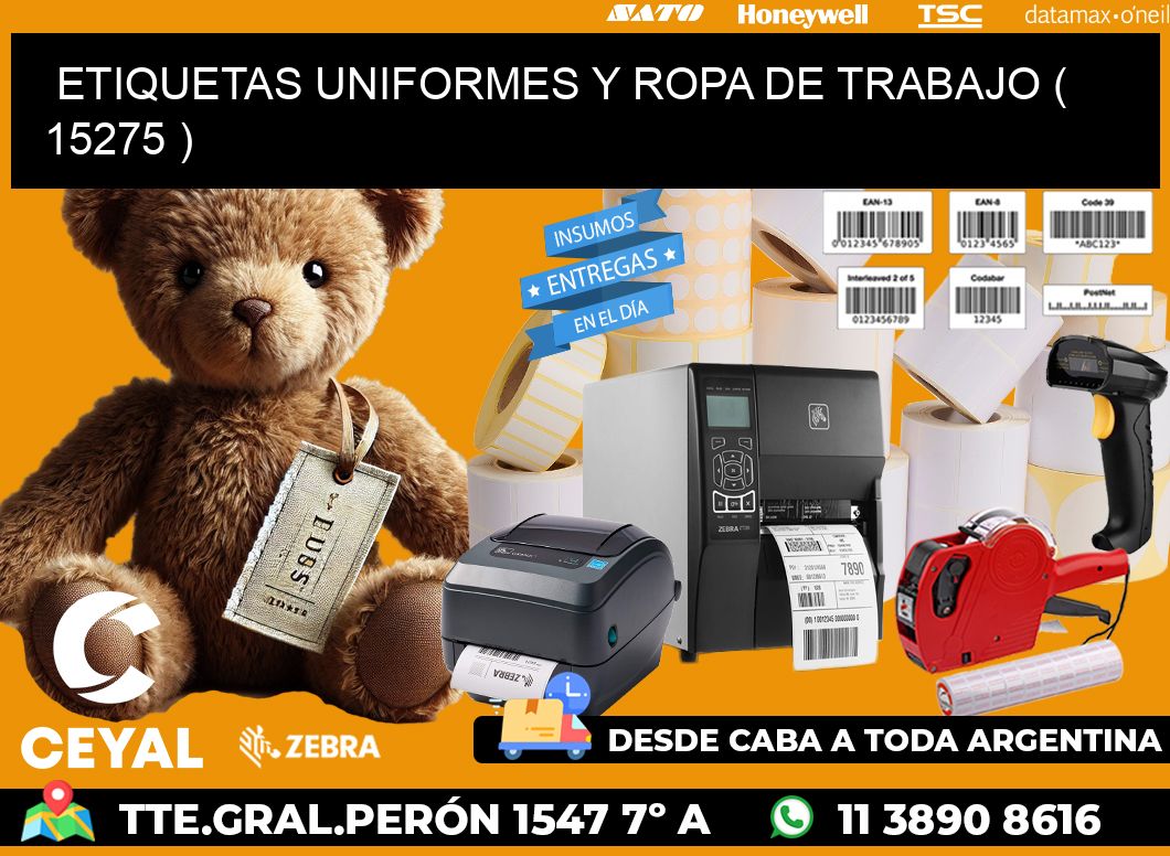 ETIQUETAS UNIFORMES Y ROPA DE TRABAJO ( 15275 )