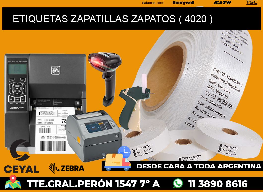 ETIQUETAS ZAPATILLAS ZAPATOS ( 4020 )