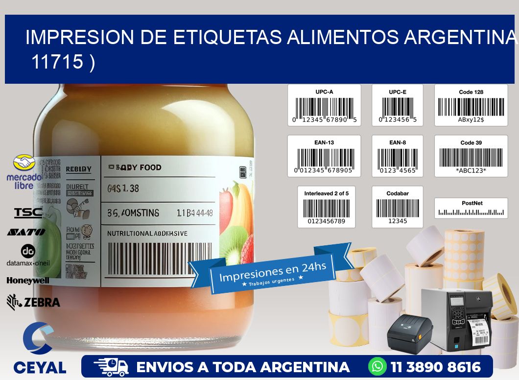 IMPRESION DE ETIQUETAS ALIMENTOS ARGENTINA 11715 )