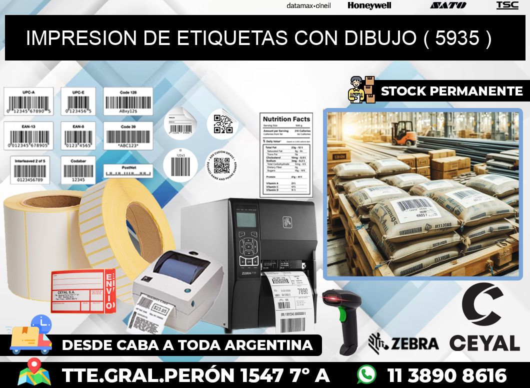 IMPRESION DE ETIQUETAS CON DIBUJO ( 5935 )