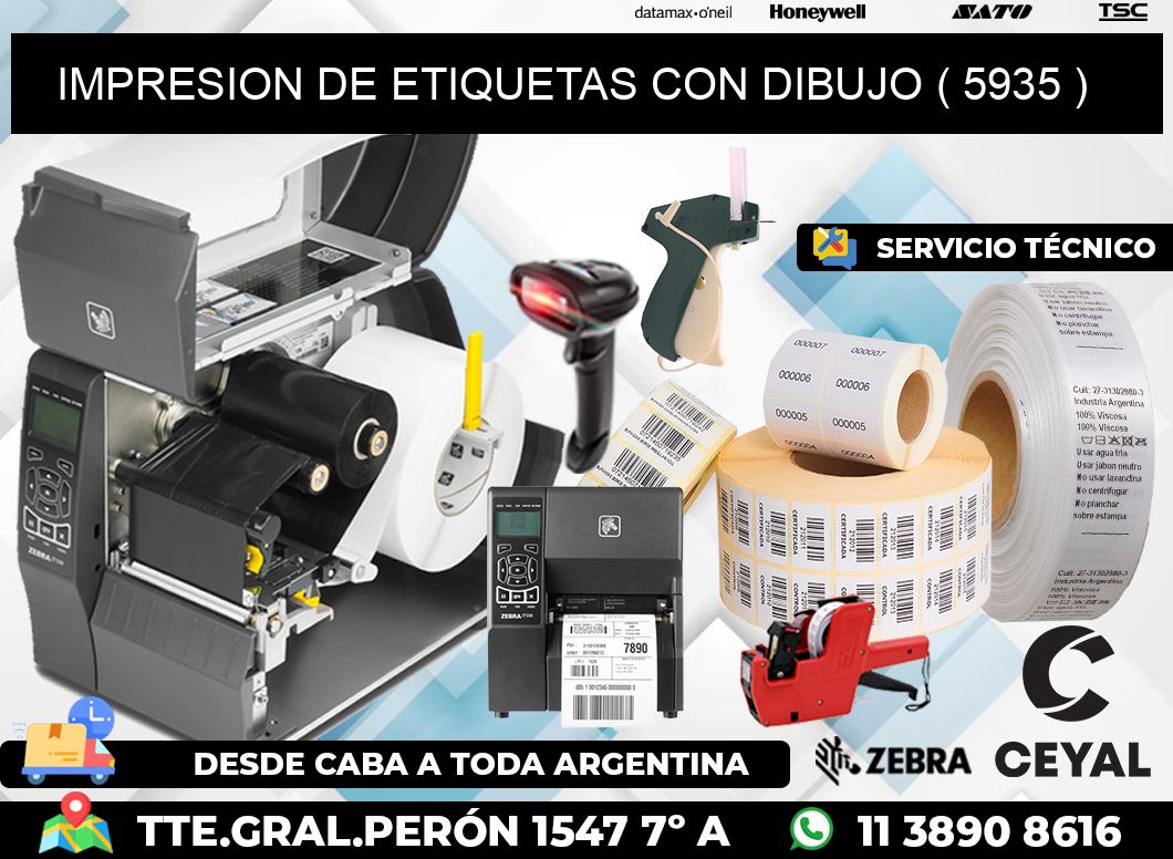 IMPRESION DE ETIQUETAS CON DIBUJO ( 5935 )