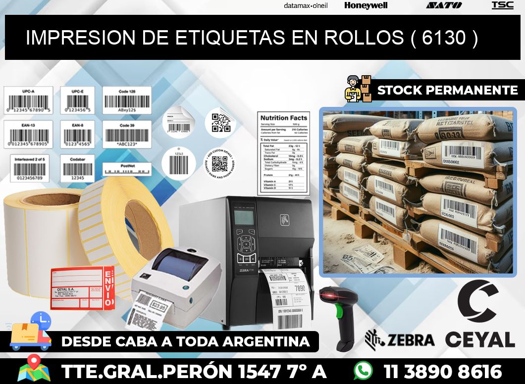 IMPRESION DE ETIQUETAS EN ROLLOS ( 6130 )