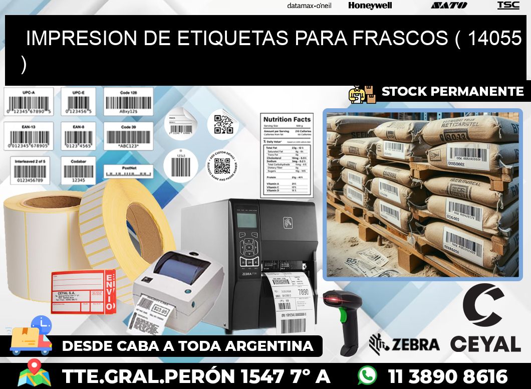 IMPRESION DE ETIQUETAS PARA FRASCOS ( 14055 )