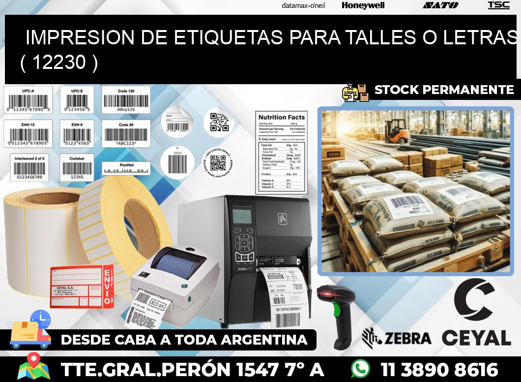 IMPRESION DE ETIQUETAS PARA TALLES O LETRAS ( 12230 )
