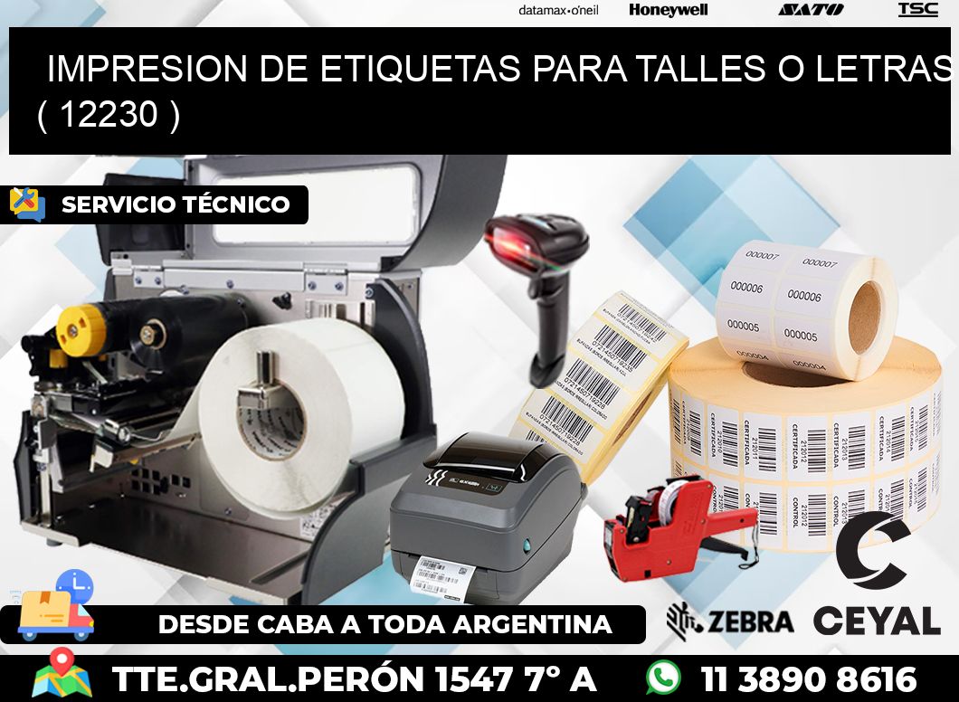 IMPRESION DE ETIQUETAS PARA TALLES O LETRAS ( 12230 )