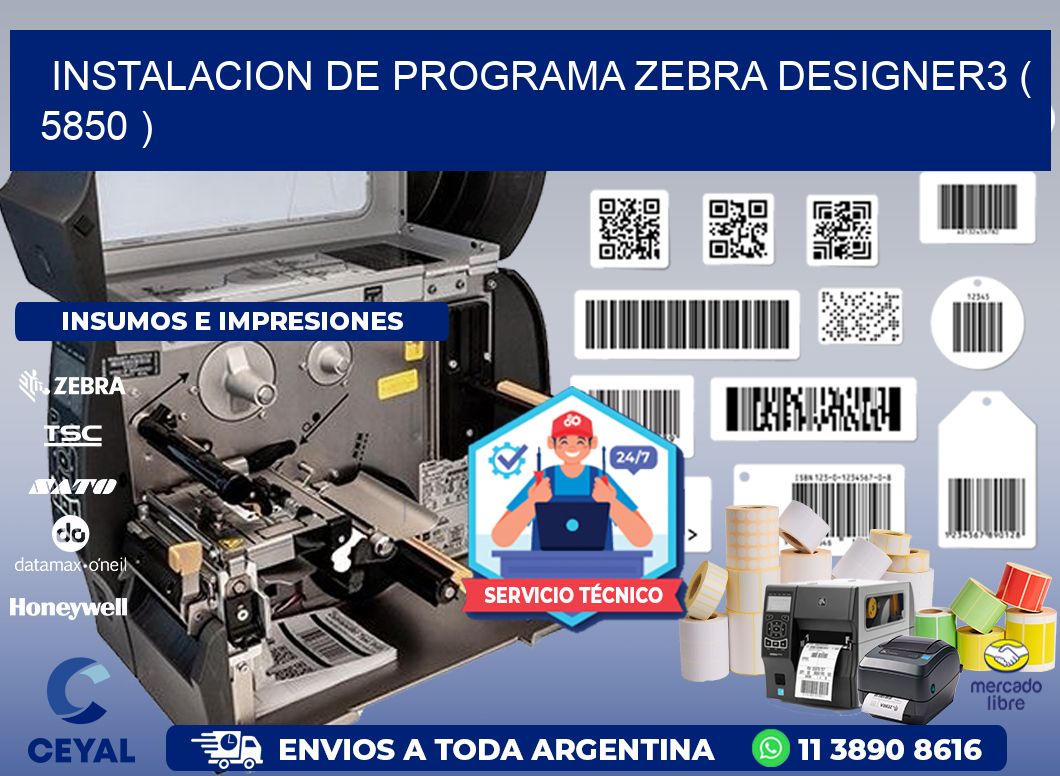 INSTALACION DE PROGRAMA ZEBRA DESIGNER3 ( 5850 )