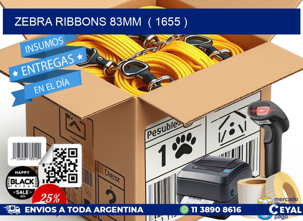 ZEBRA RIBBONS 83MM  ( 1655 )