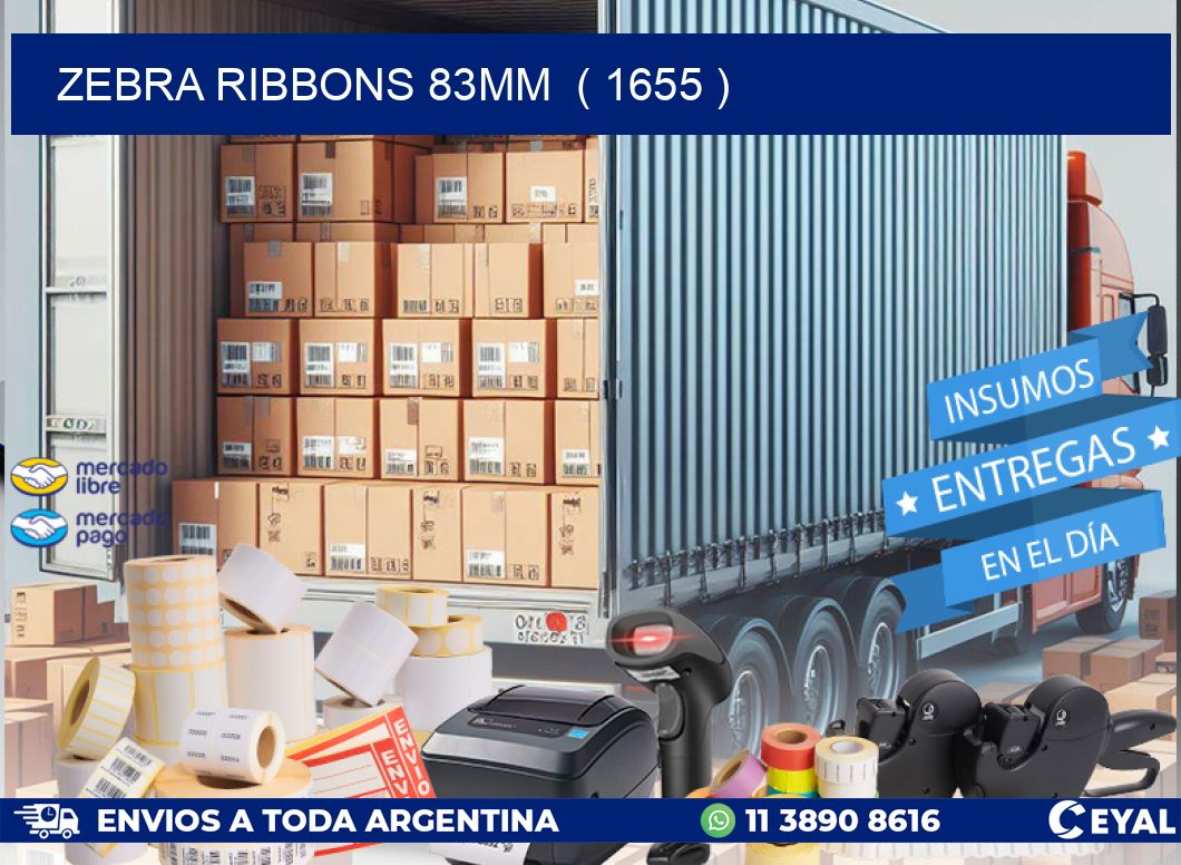 ZEBRA RIBBONS 83MM  ( 1655 )
