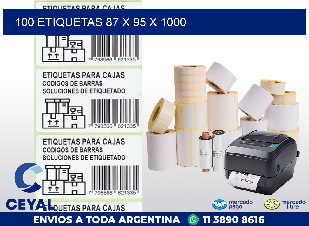 100 ETIQUETAS 87 x 95 x 1000