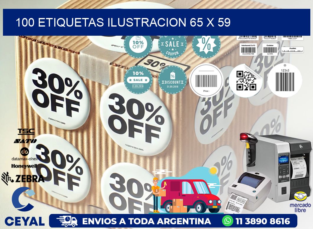 100 ETIQUETAS ILUSTRACION 65 x 59