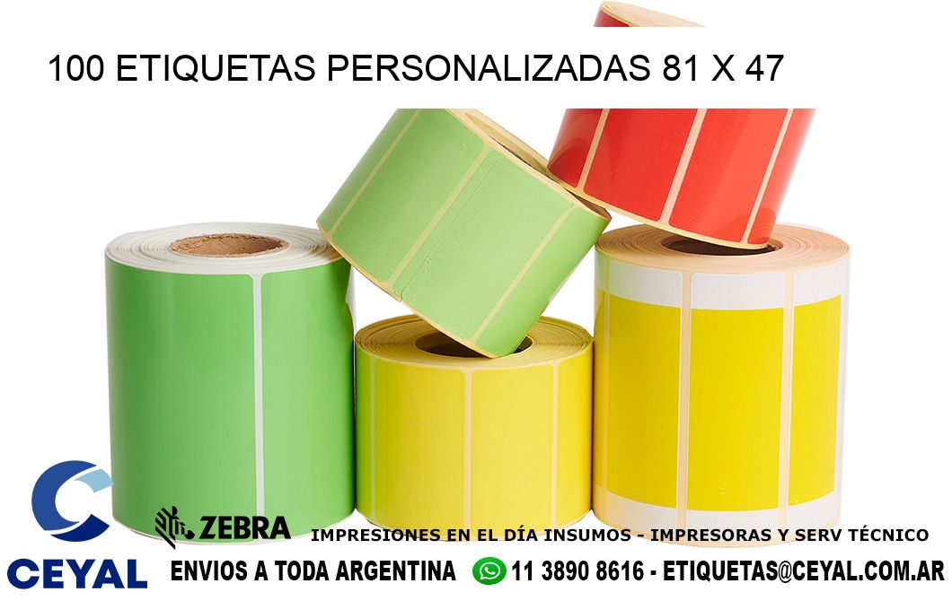 100 ETIQUETAS PERSONALIZADAS 81 x 47