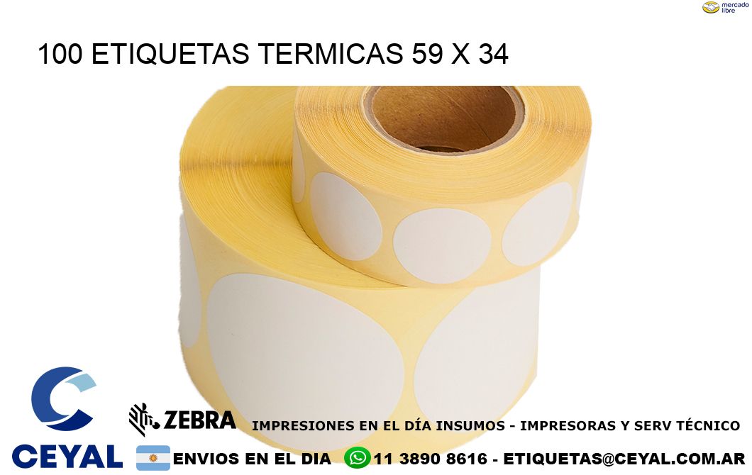 100 ETIQUETAS TERMICAS 59 x 34