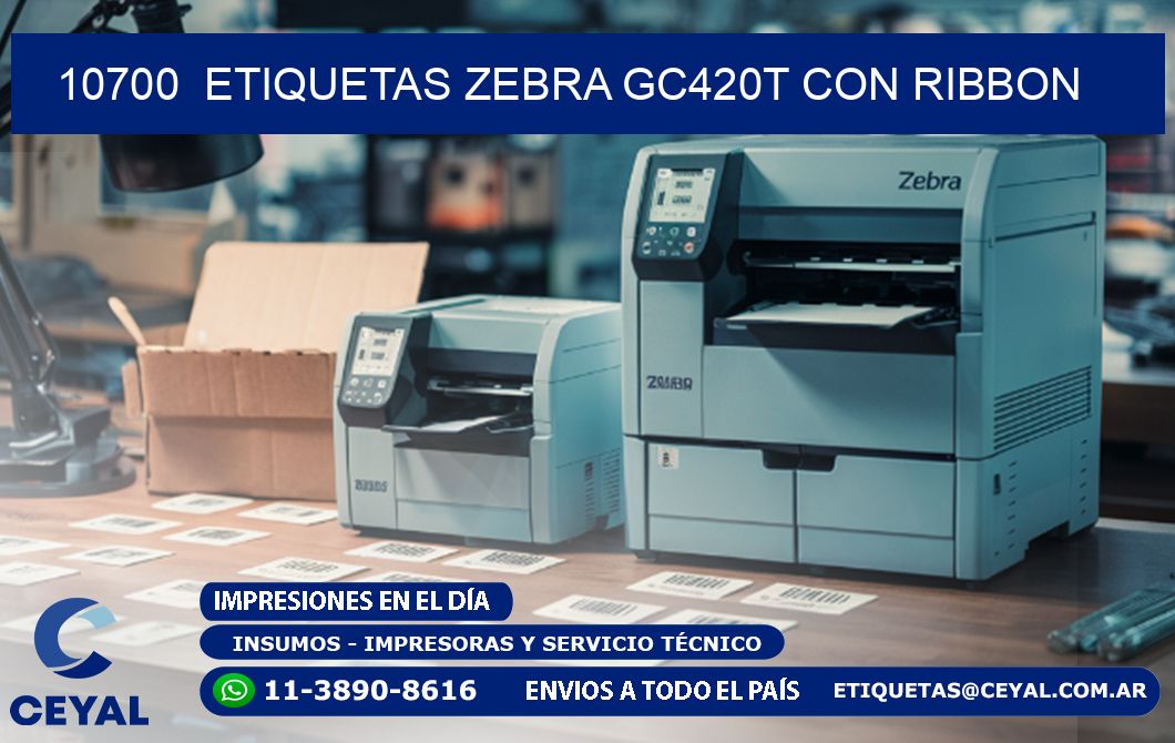 10700  ETIQUETAS ZEBRA GC420T CON RIBBON