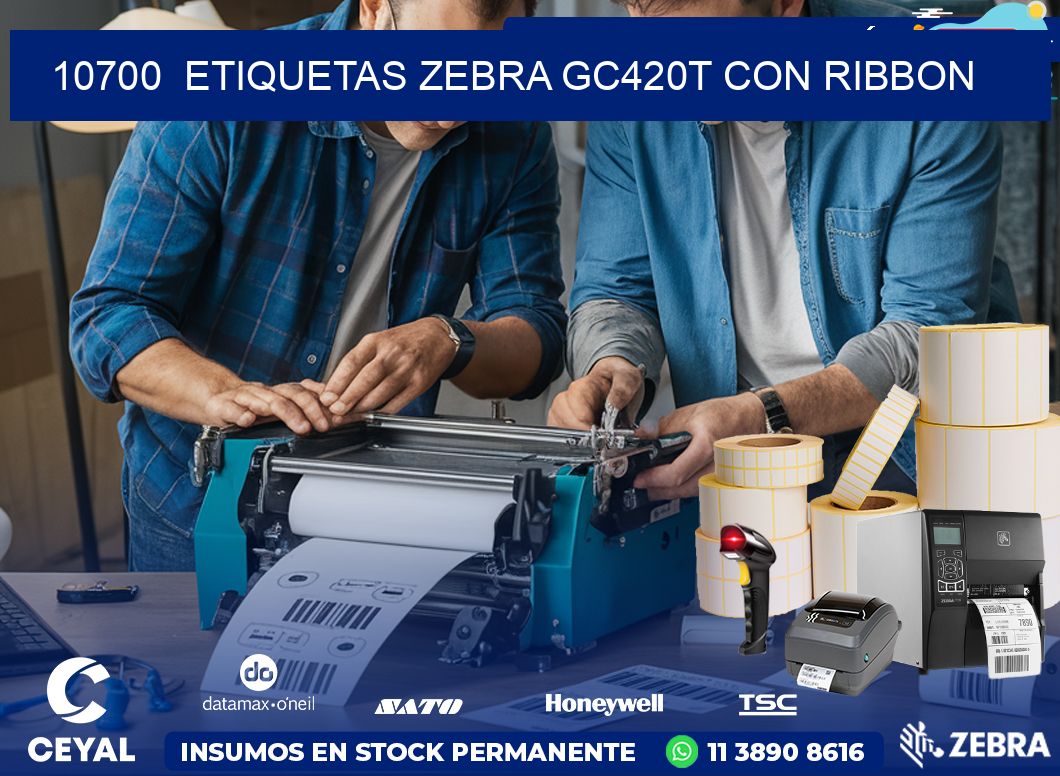 10700  ETIQUETAS ZEBRA GC420T CON RIBBON