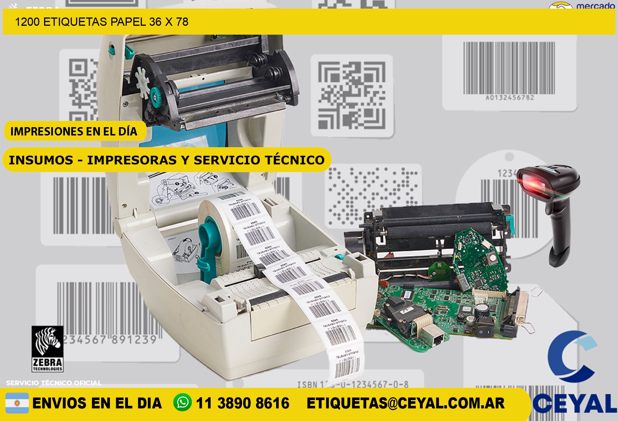 1200 ETIQUETAS PAPEL 36 x 78