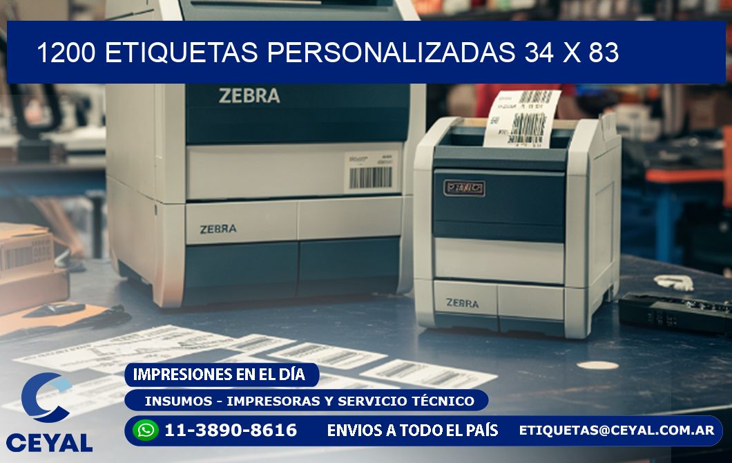 1200 ETIQUETAS PERSONALIZADAS 34 x 83