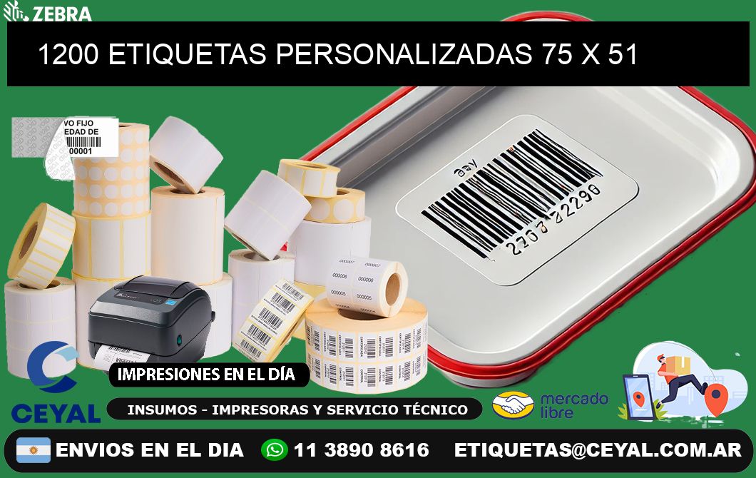 1200 ETIQUETAS PERSONALIZADAS 75 x 51