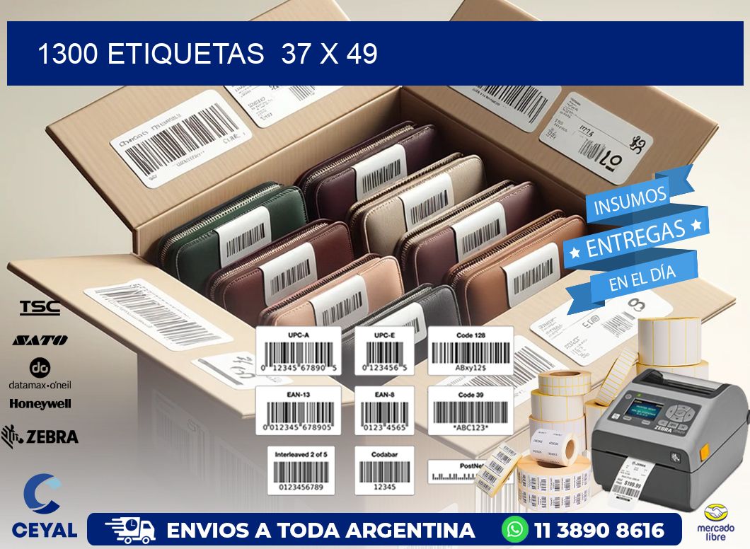 1300 ETIQUETAS  37 x 49