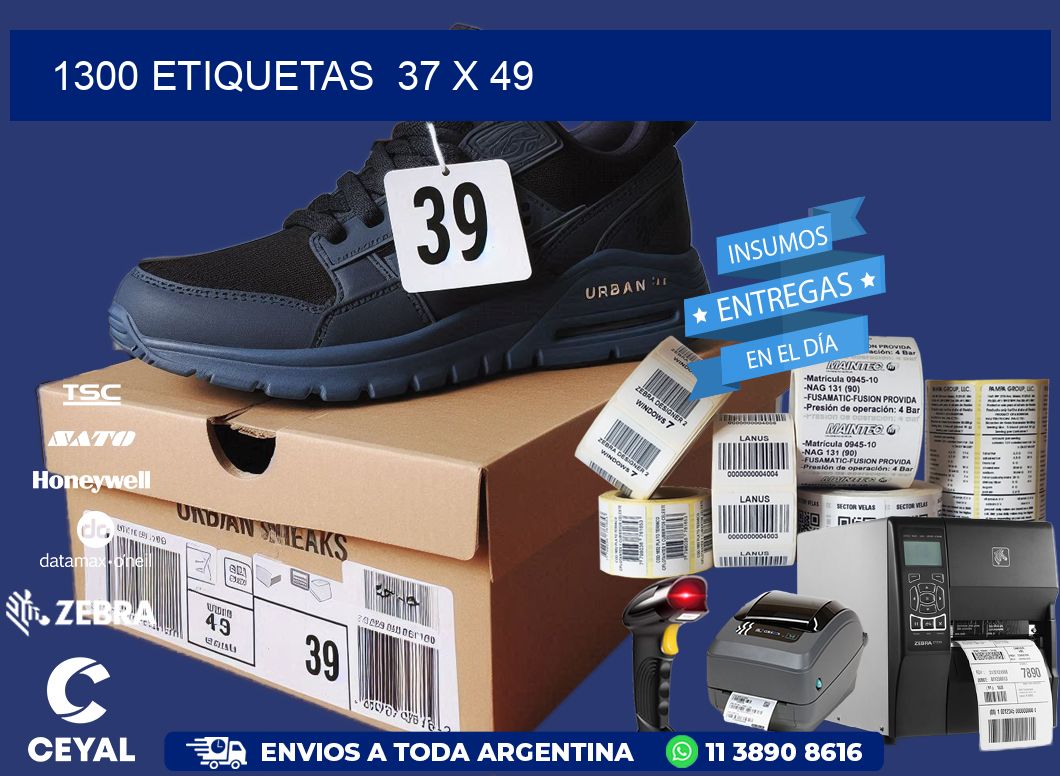 1300 ETIQUETAS  37 x 49