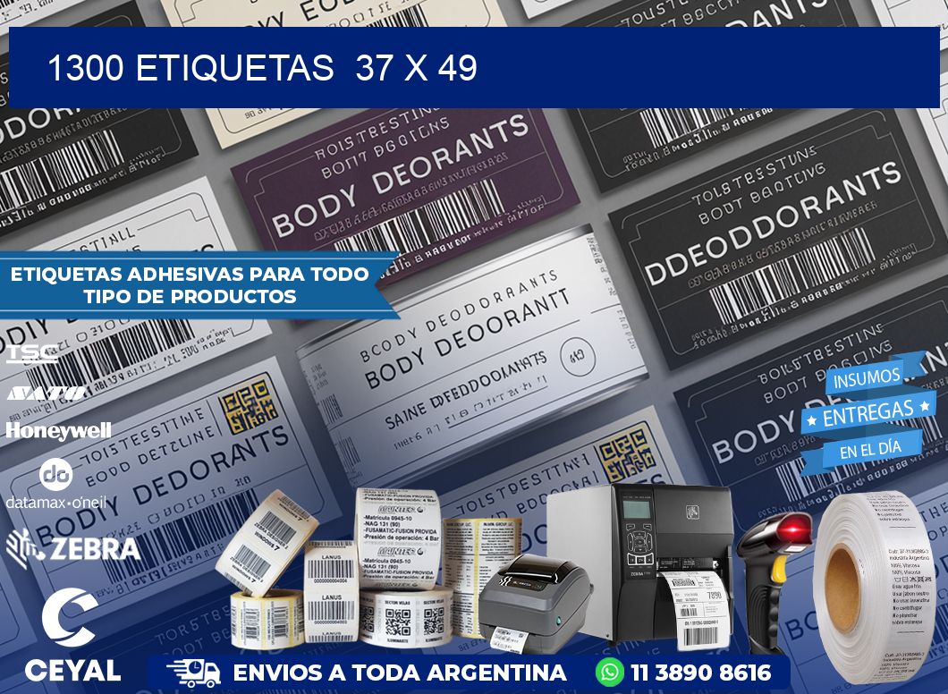 1300 ETIQUETAS  37 x 49