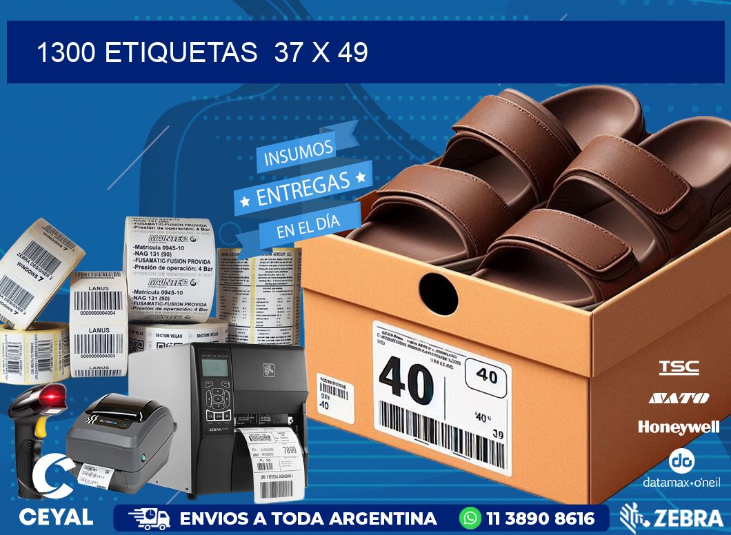 1300 ETIQUETAS  37 x 49
