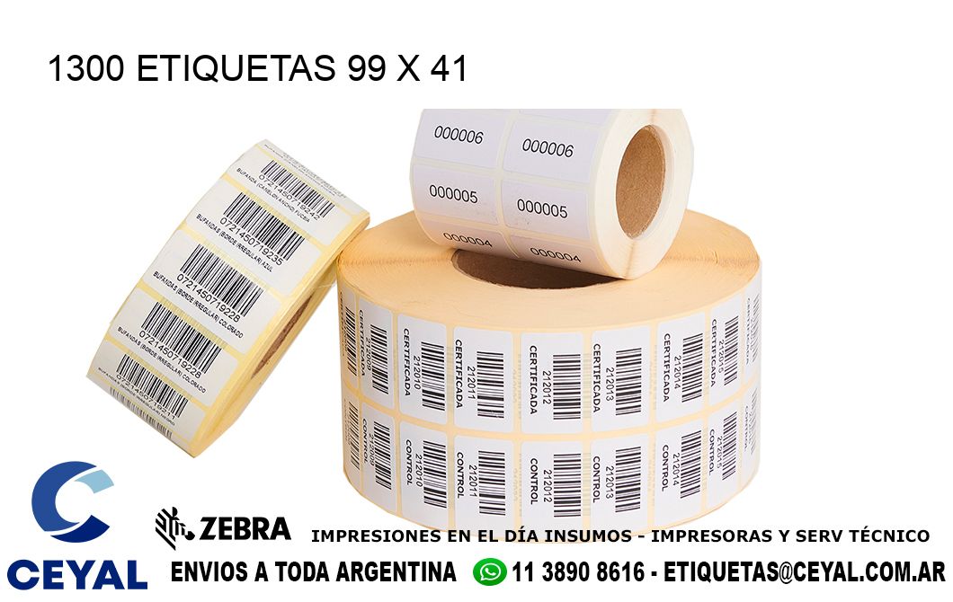 1300 ETIQUETAS 99 x 41