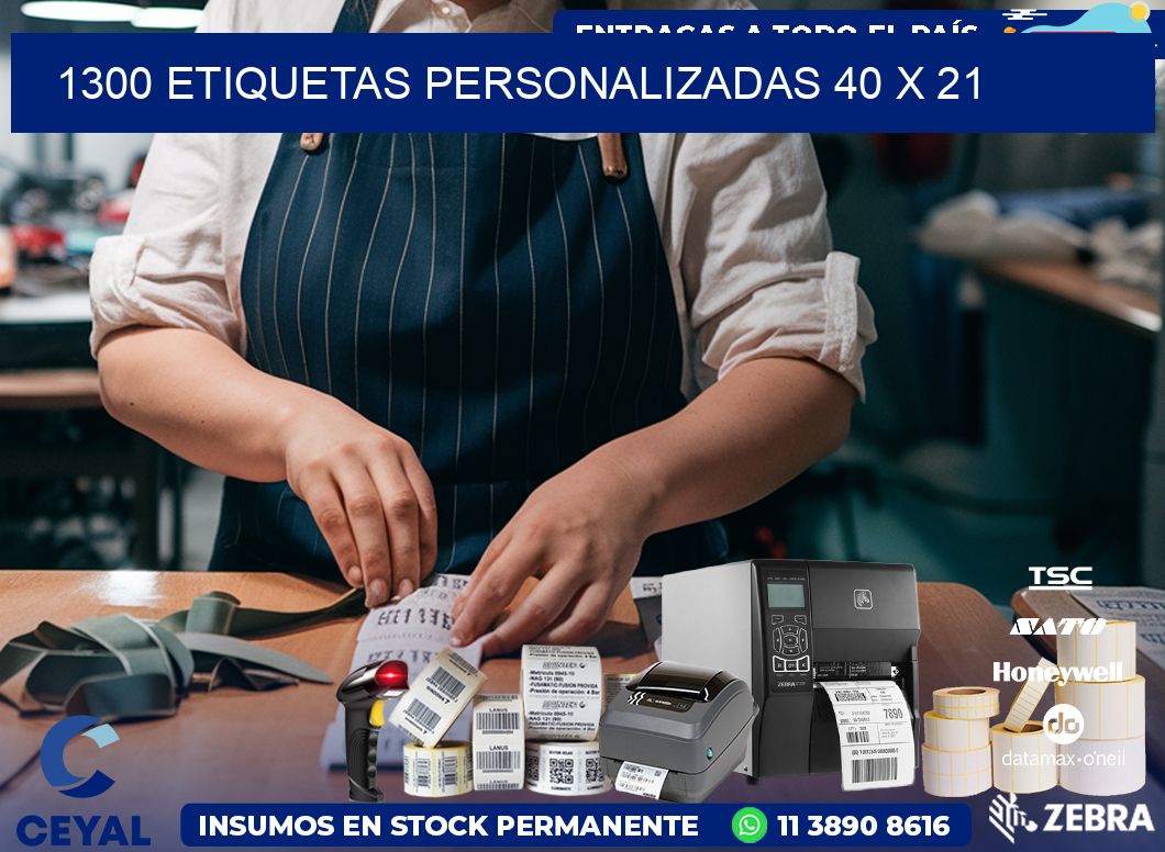 1300 ETIQUETAS PERSONALIZADAS 40 x 21