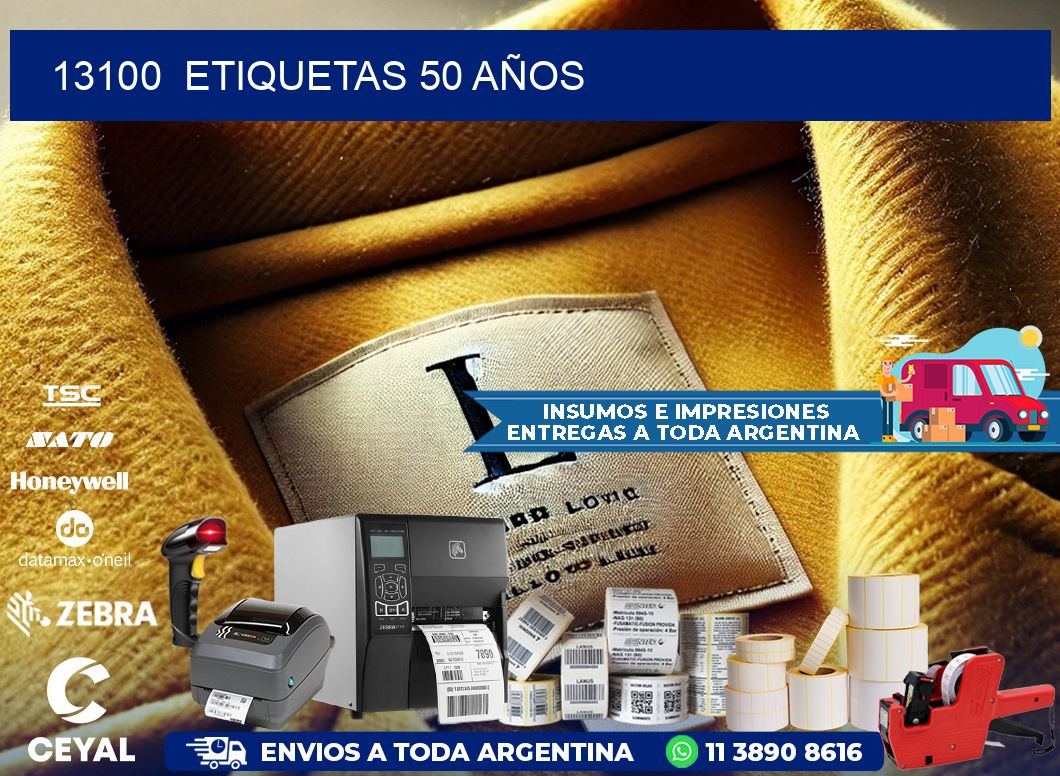 13100 ETIQUETAS 50 AÑOS