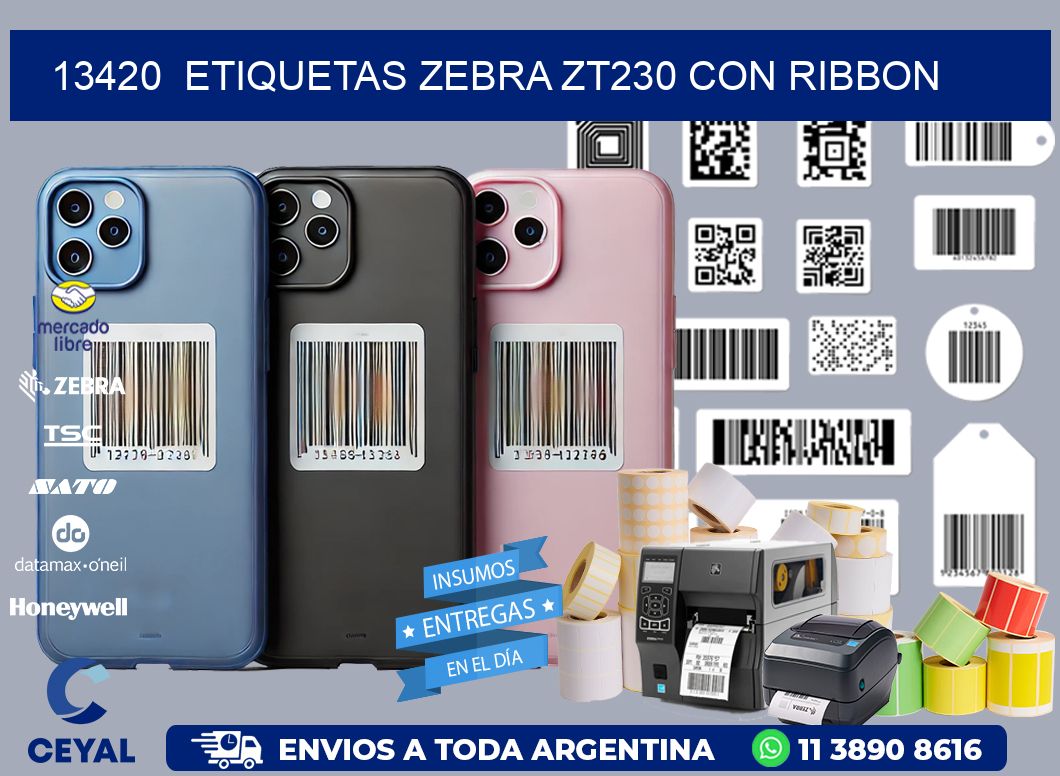 13420  ETIQUETAS ZEBRA ZT230 CON RIBBON