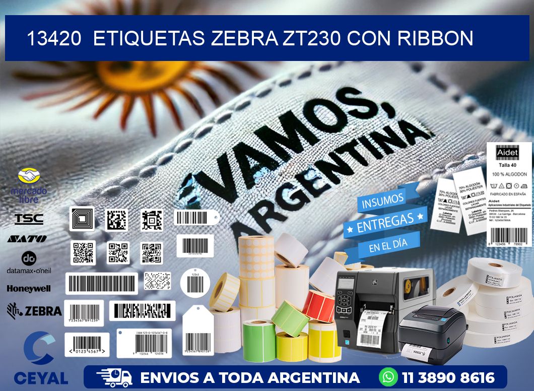 13420  ETIQUETAS ZEBRA ZT230 CON RIBBON