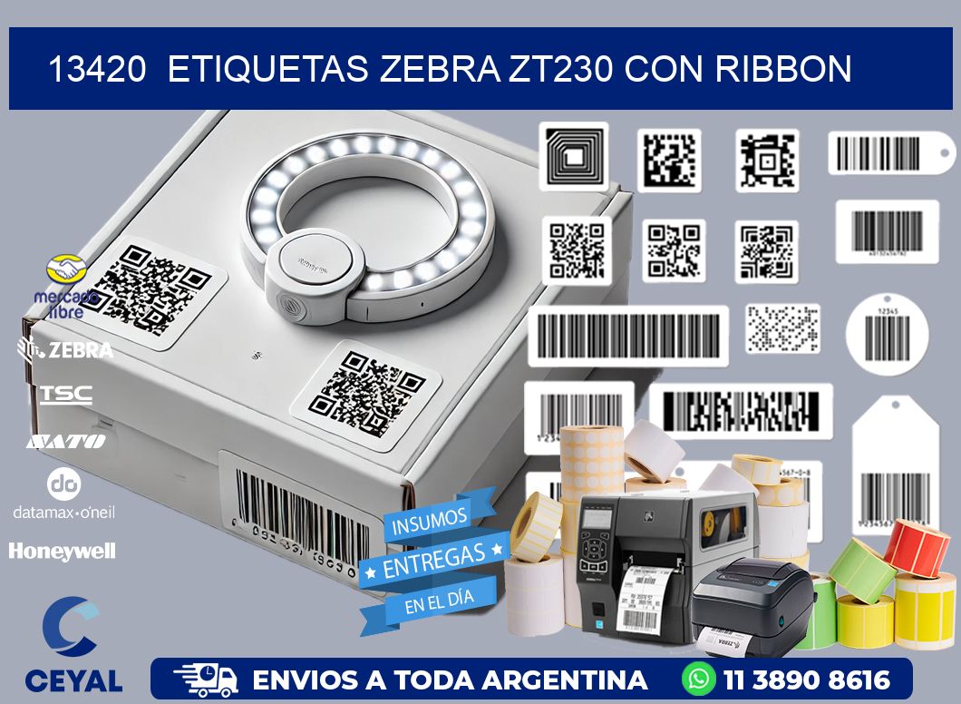 13420  ETIQUETAS ZEBRA ZT230 CON RIBBON