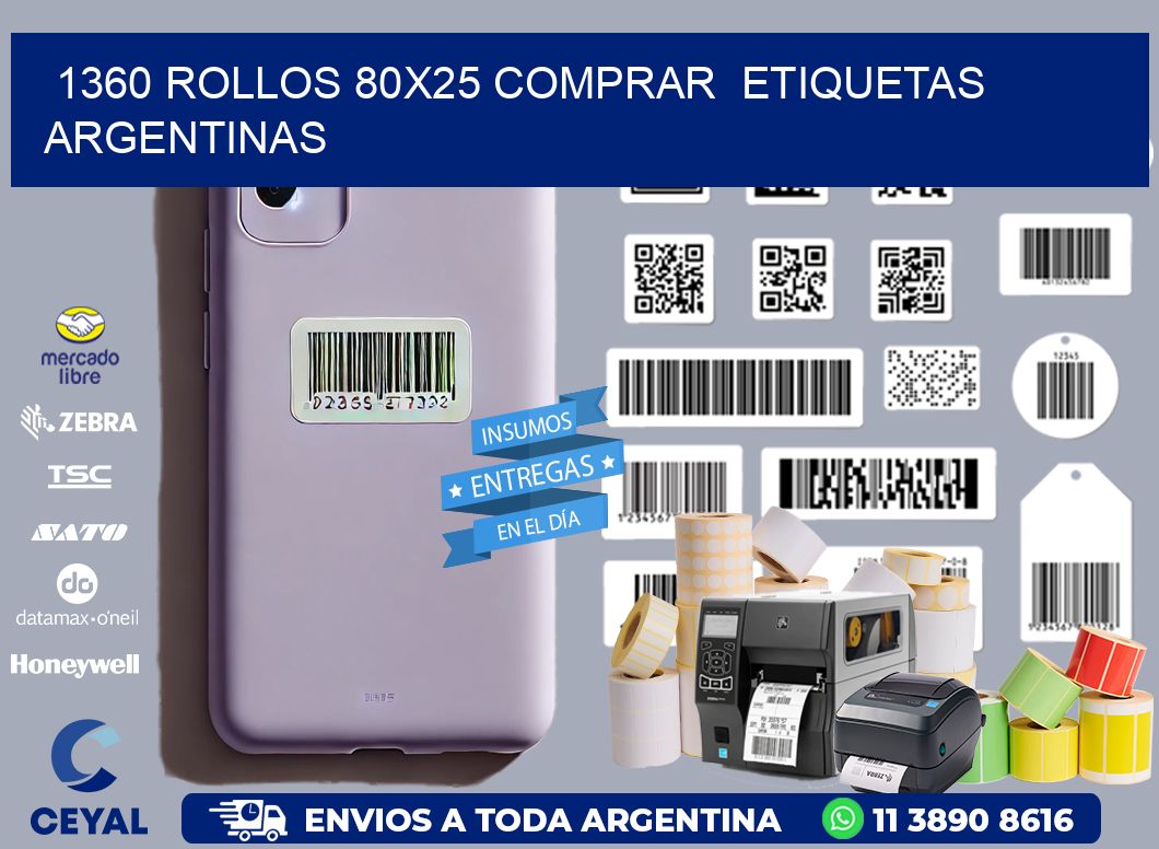 1360 ROLLOS 80X25 COMPRAR ETIQUETAS ARGENTINAS